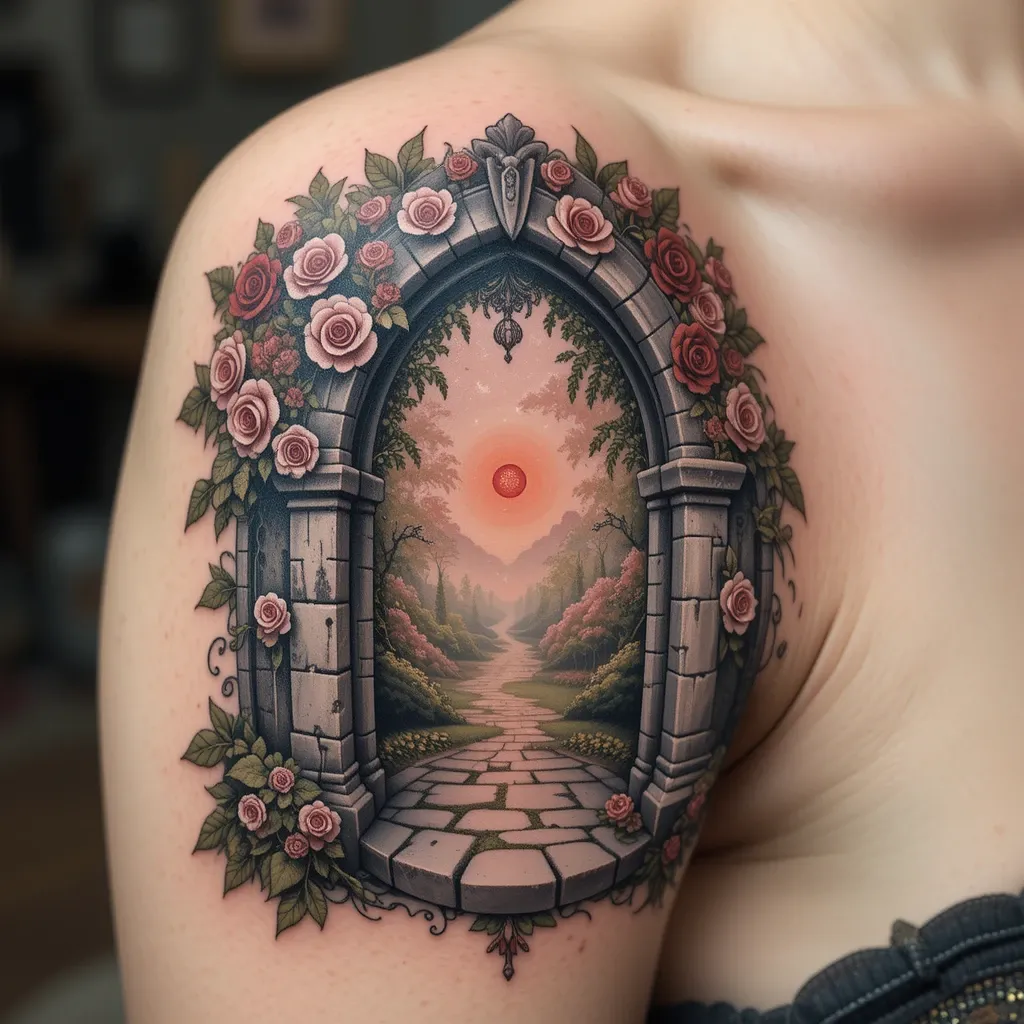 Rose-Covered Castle Archway
