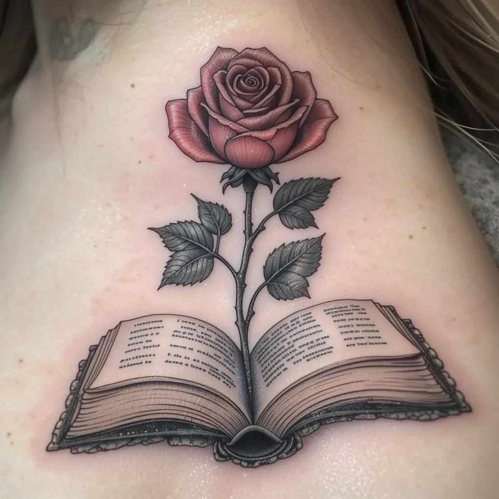 Rose Growing from a Book