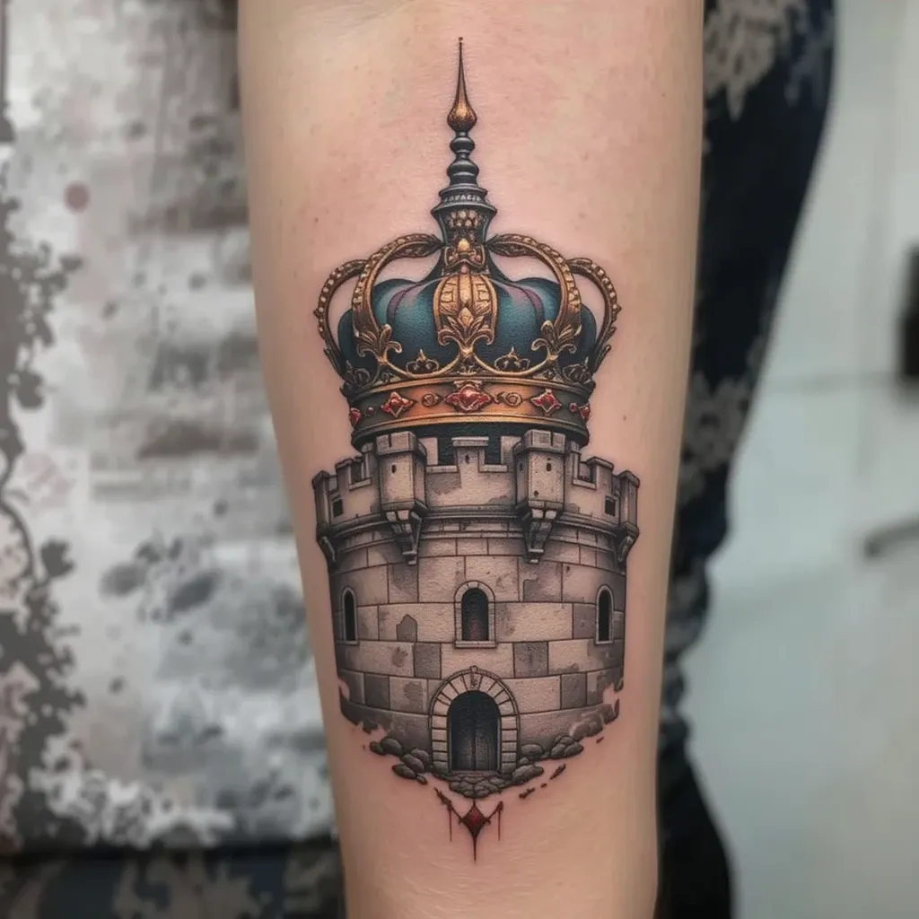 Royal Crown Resting on a Castle Wall