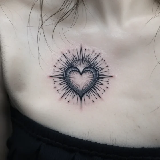 Sacred Heart with a Sunburst