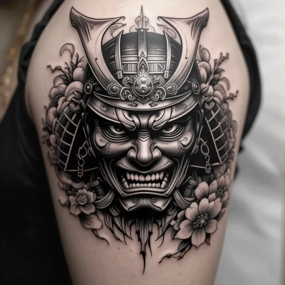 Samurai Mask with Intense Expression