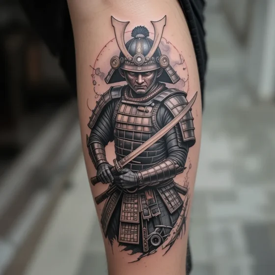 Samurai Warrior in Battle Stance