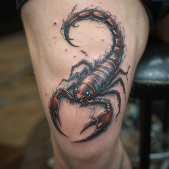 Scorpion Knee Tattoo