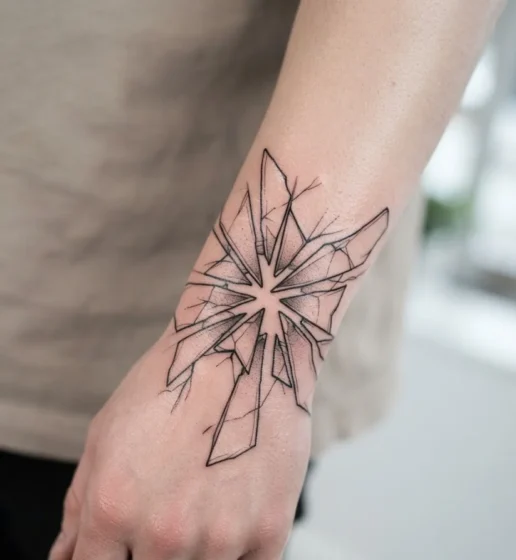 Shattered Glass Effect Tattoo