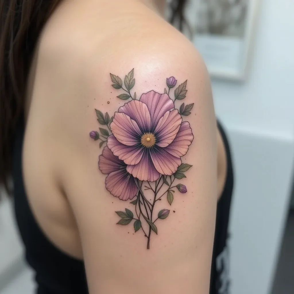 Shoulder Blade Sweet Pea Design