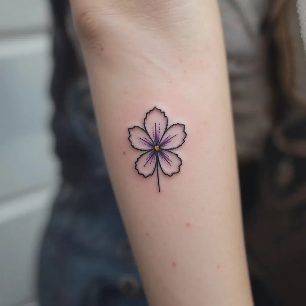 Simple Outline Violet Tattoo
