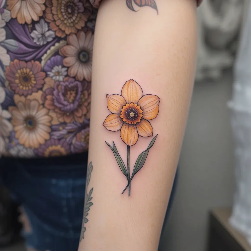 Single Daffodil on the Forearm