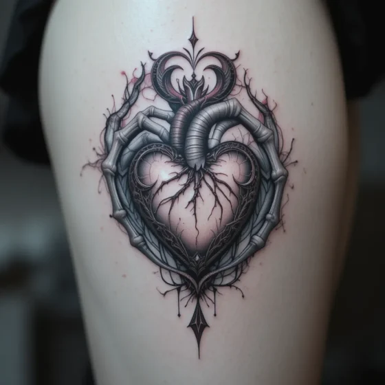 Skeleton Hands Holding a Heart