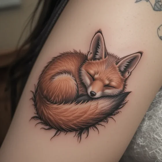 Sleeping Fox Tattoo
