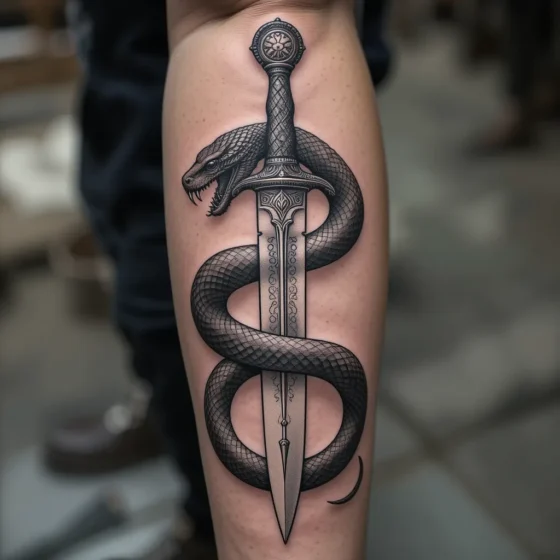 Snake Wrapped Around a Dagger