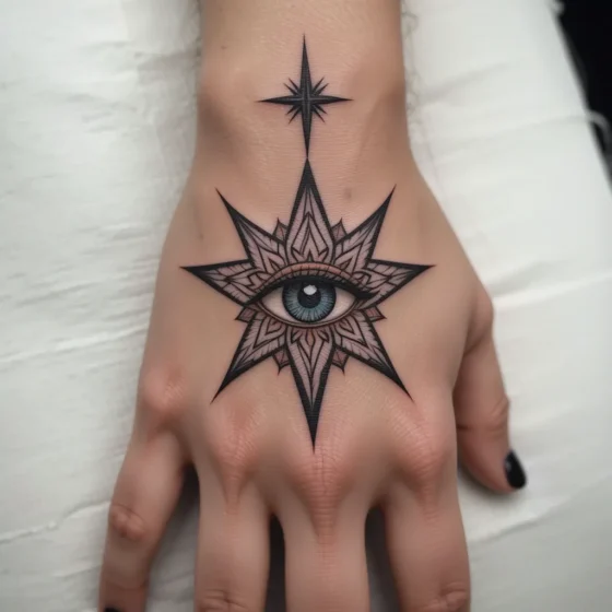 Star and Eye Tattoo