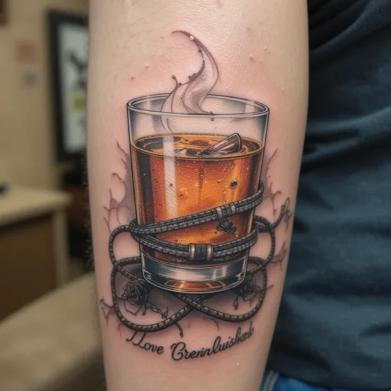 Tennessee Whiskey Glass with Guitar Strings