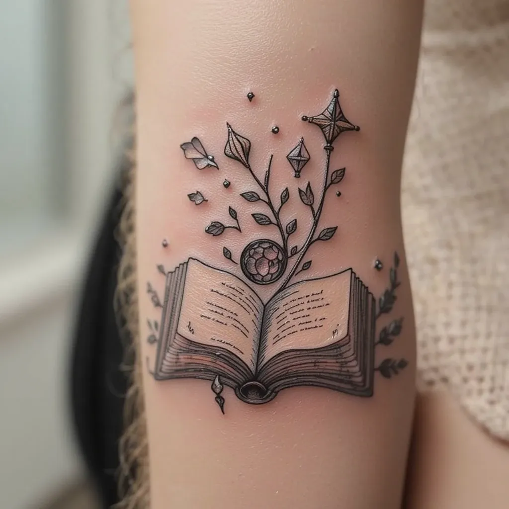 Tiny Open Book with Flying Pages