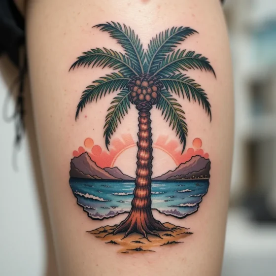 Traditional Palm Tree Tattoo