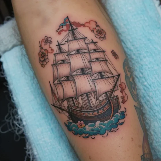 Traditional Ship Tattoo