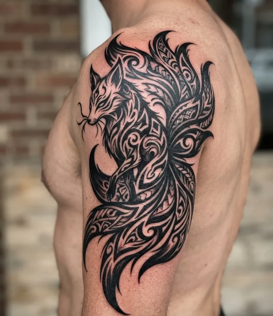 Tribal Kitsune Tattoo