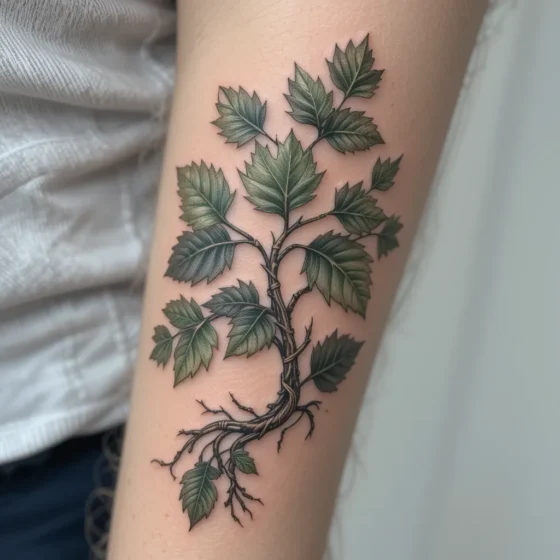 Vine Leaf Tattoo