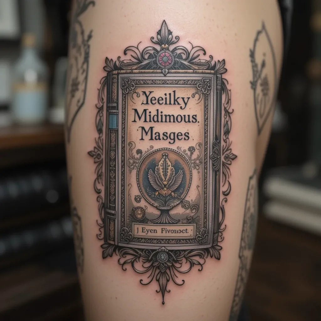 Vintage Book Cover Tattoo