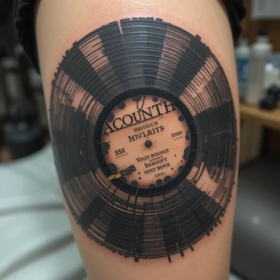 Vinyl Record with Song Lyrics