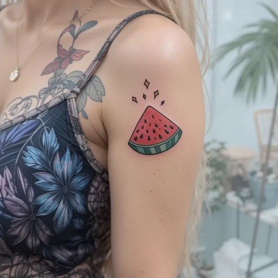  Watermelon Slice Tattoo