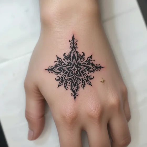 Star With Filigree Tattoo