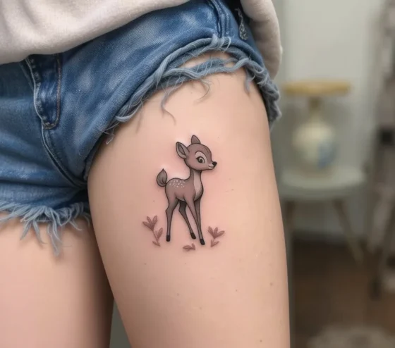 Bambi Silhouette on Upper Thigh