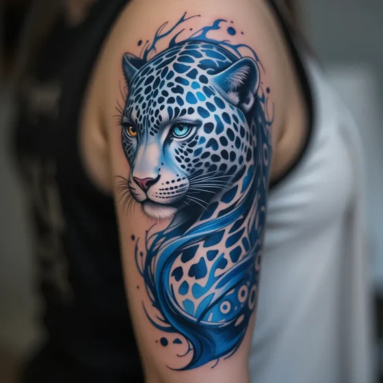 Blue Leopard Tattoo