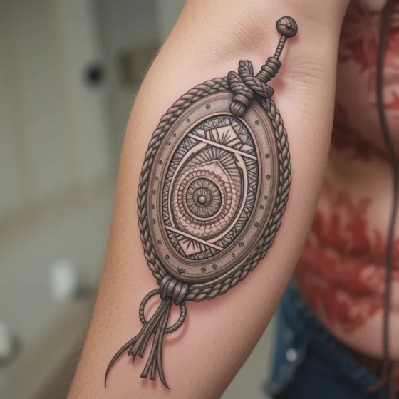 Bolo Tie Tooled Emblem Tattoo