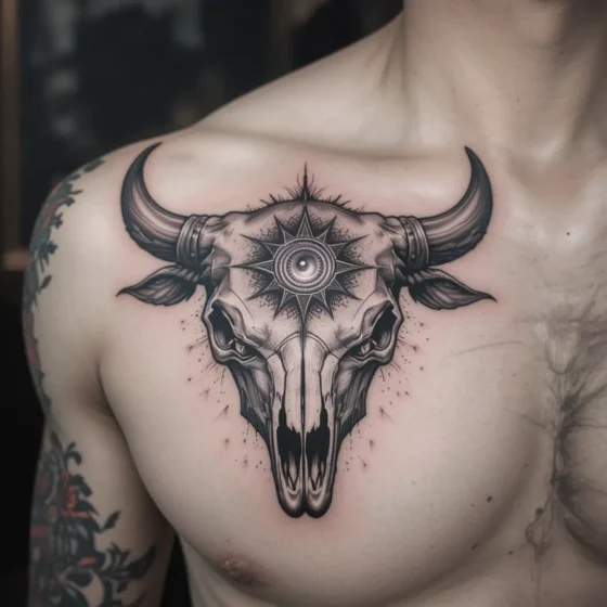 Bull Skull with an Eye in the Center