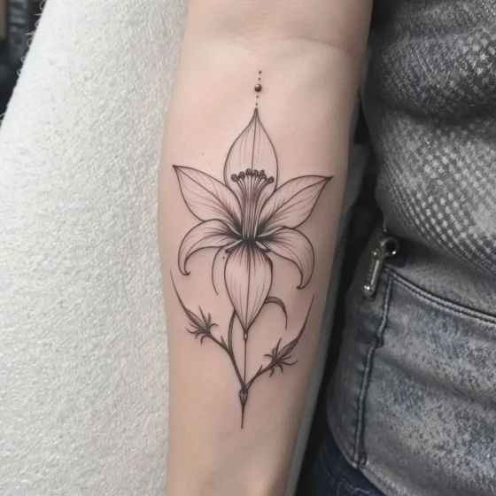 Classic White Lily in Black Ink