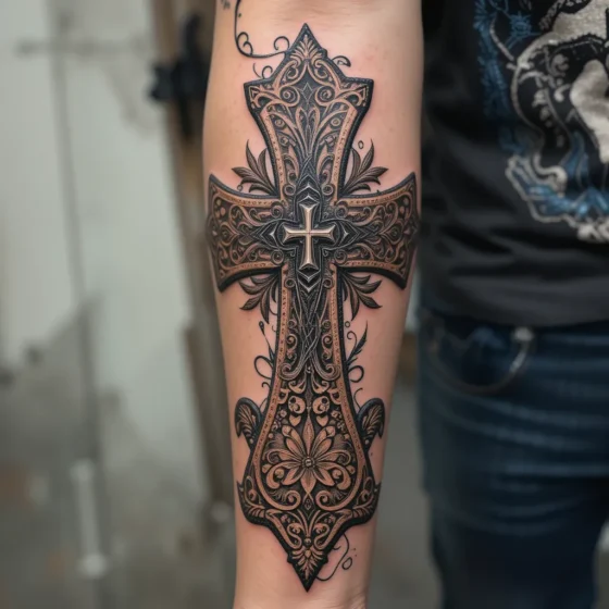 Cross Tooled with Ranch Scrolls