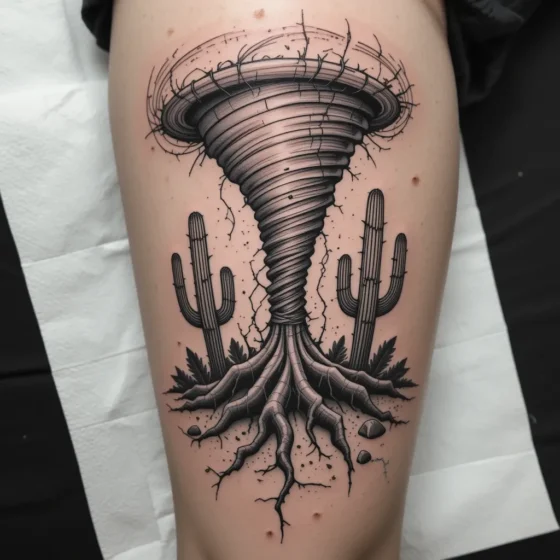 Desert Tornado with Cactus Roots