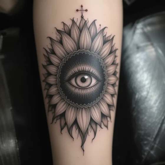 Eye in the Center of a Gothic Sunflower