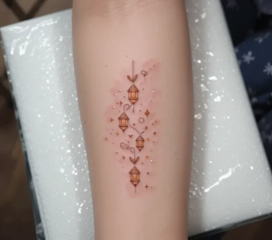 Floating Lanterns from Tangled on Inner Arm