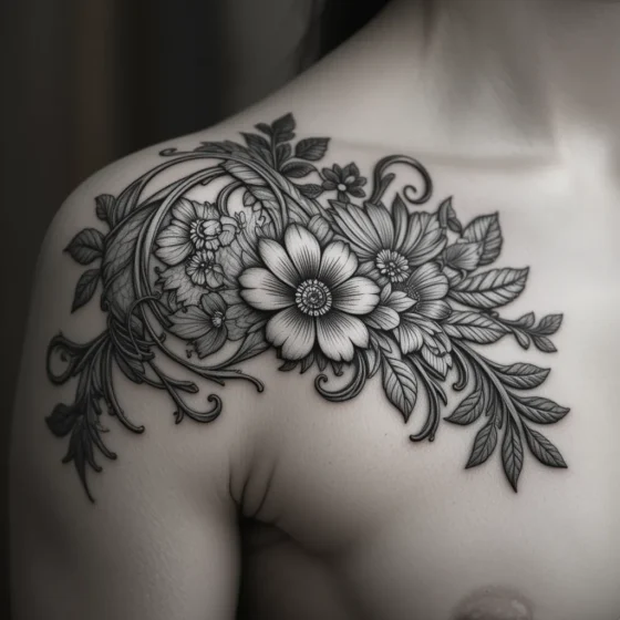 Floral Tooled Spur Strap Design