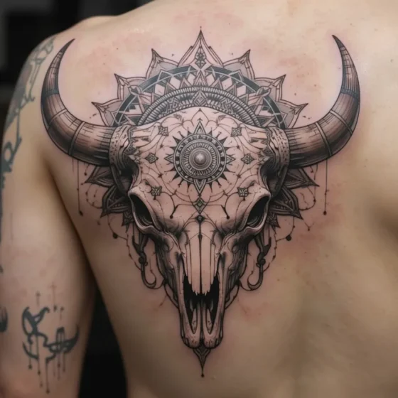 Geometric Bull Skull Design