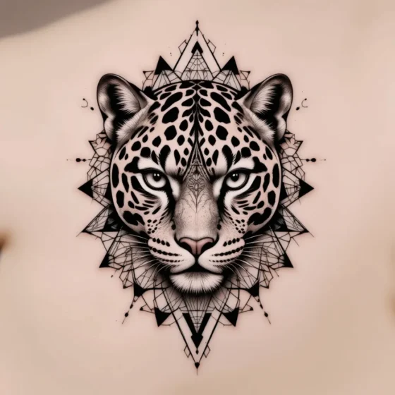 Geometric Leopard Head