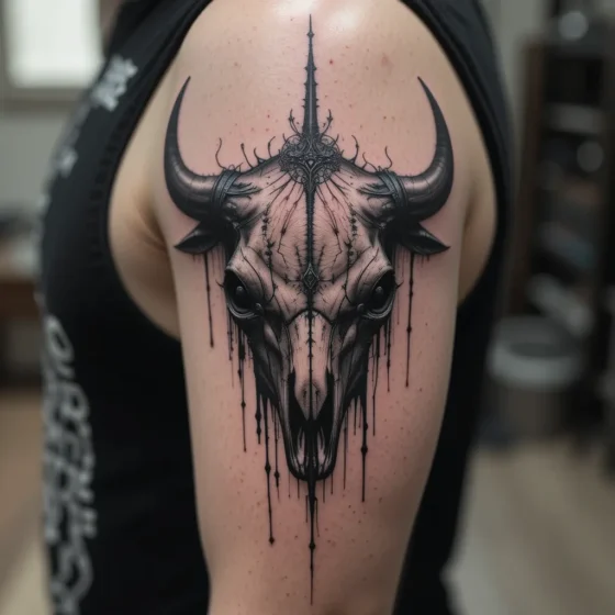 Gothic-Inspired Bull Skull