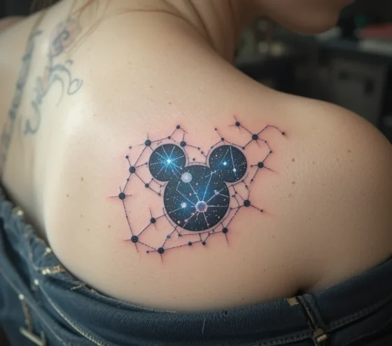 Hidden Mickey in Constellation Tattoo