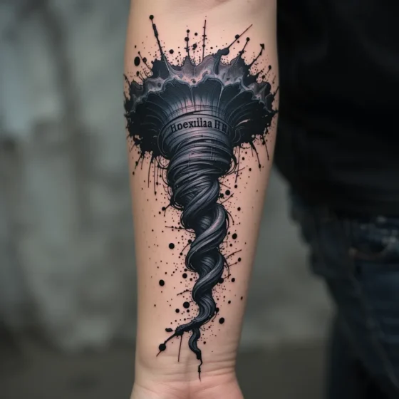 Ink-Splatter Tornado with Hidden Words