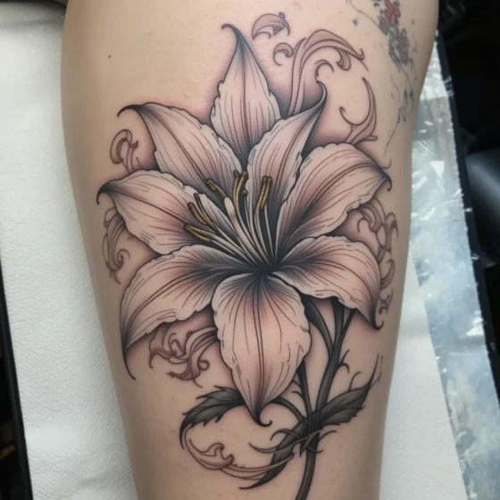 Japanese Lily with Wind Lines