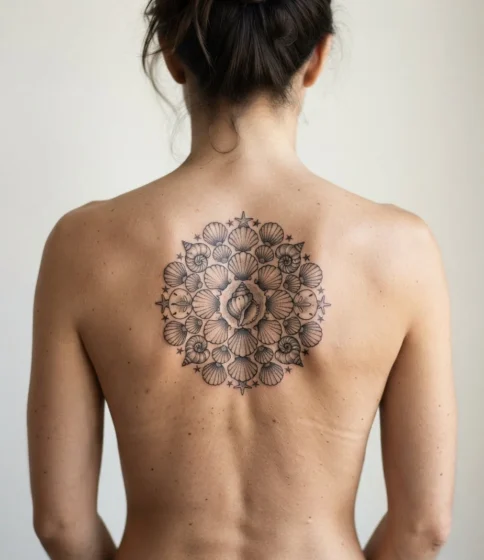 Mandala Built From Seashell Shapes