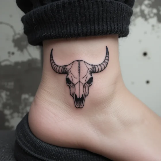 Minimalist Bull Skull Outline