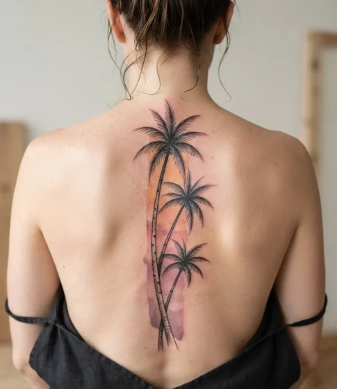 Palm Trees Silhouetted