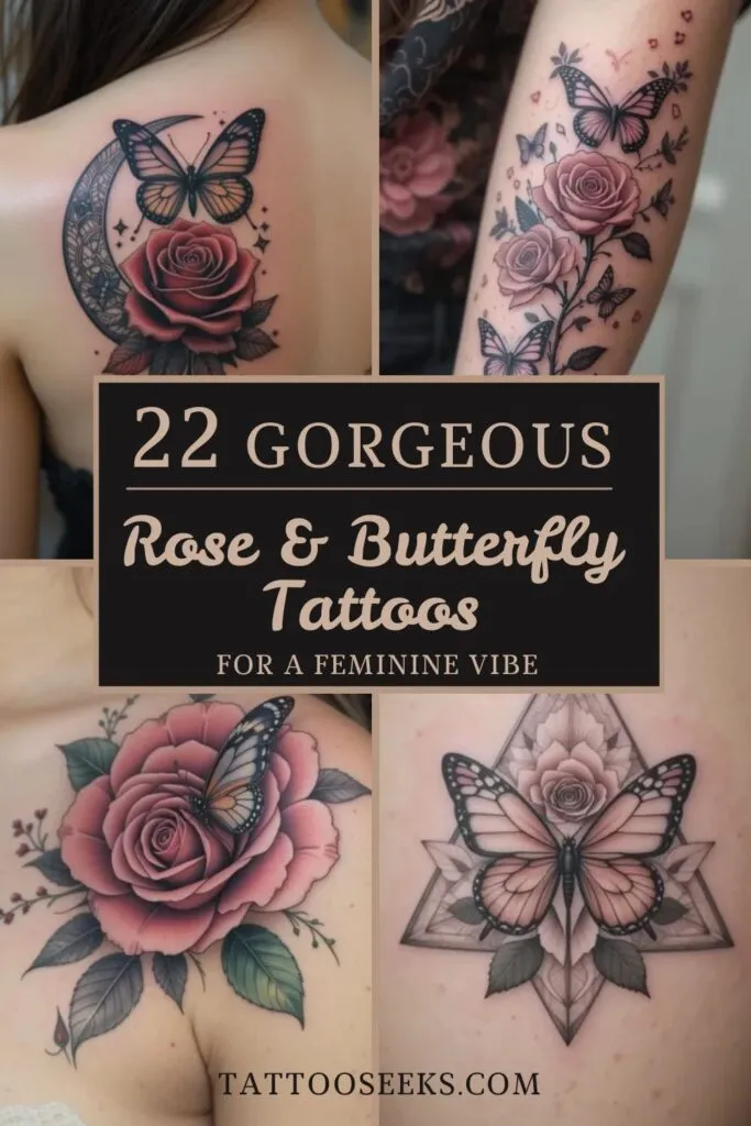 Rose and Butterfly Tattoo