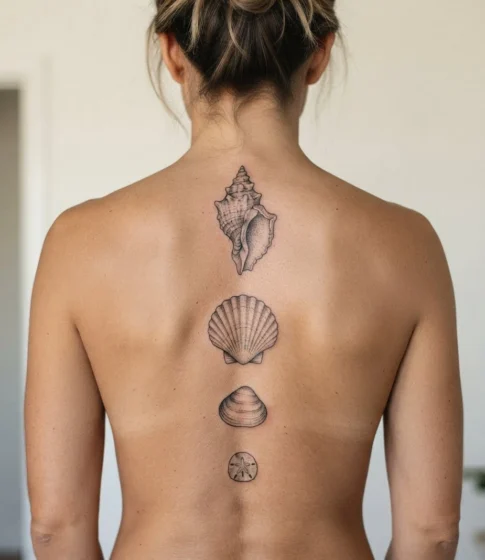 Seashells Stacked Largest to Smallest