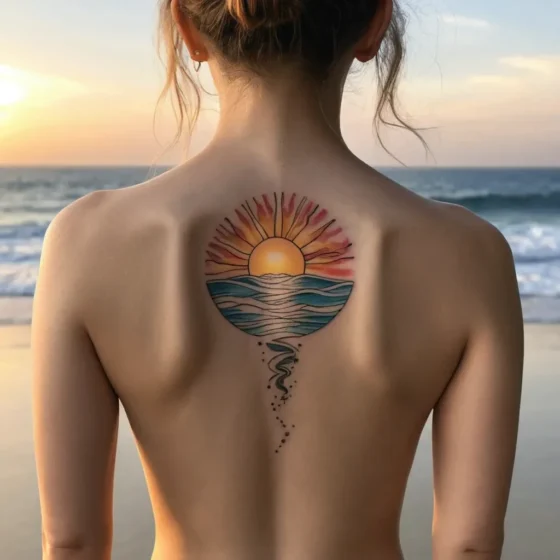 Sun Over Ocean Horizon