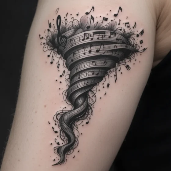 Tornado Forming from Music Notes