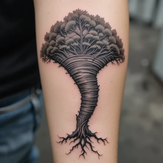 Upside-Down Tornado as a Tree of Life