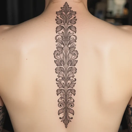Western Tooling Spine Panel Tattoo